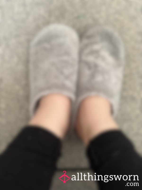 Well-Worn Grey Slippers