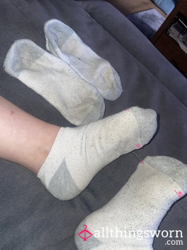 Well Worn Filthy, Smelly, White Ankle Socks