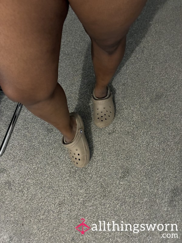 Well Worn Fluffy Cream Crocs