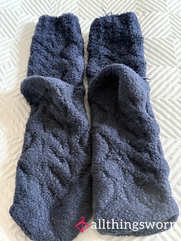 Well Worn Fluffy Navy Socks