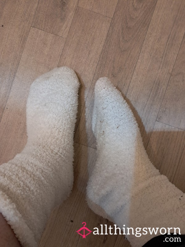 Well Worn Fluffy White Socks 😉