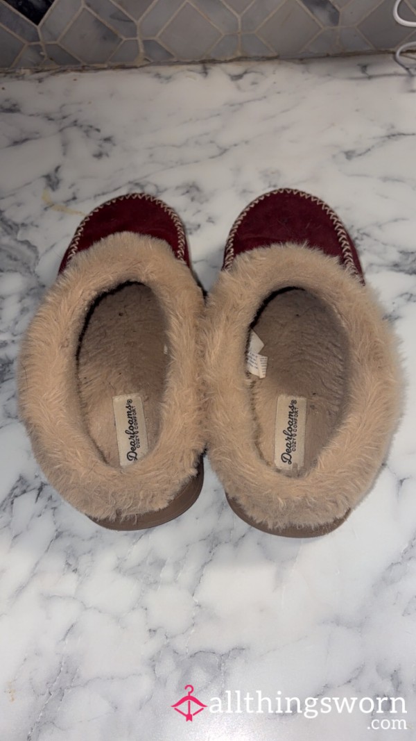 Well Worn Fuzzy House Slippers