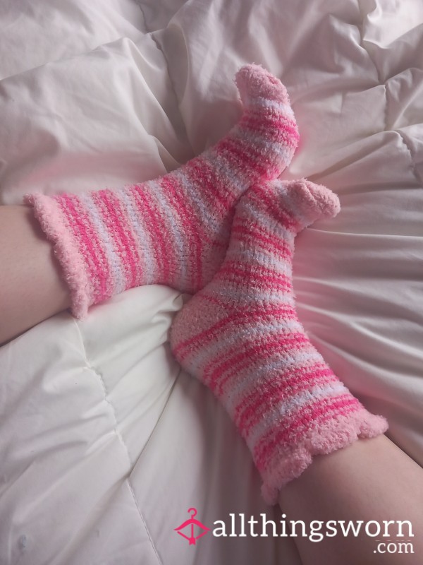 Well Worn Fuzzy Pink Socks 2.0🩷😍