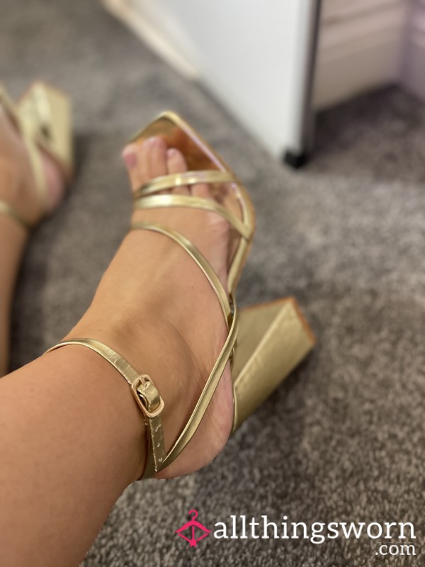 Well Worn Gold Heels Uk5