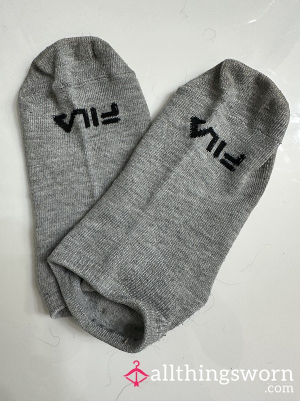 Well Worn Gray Fila Socks