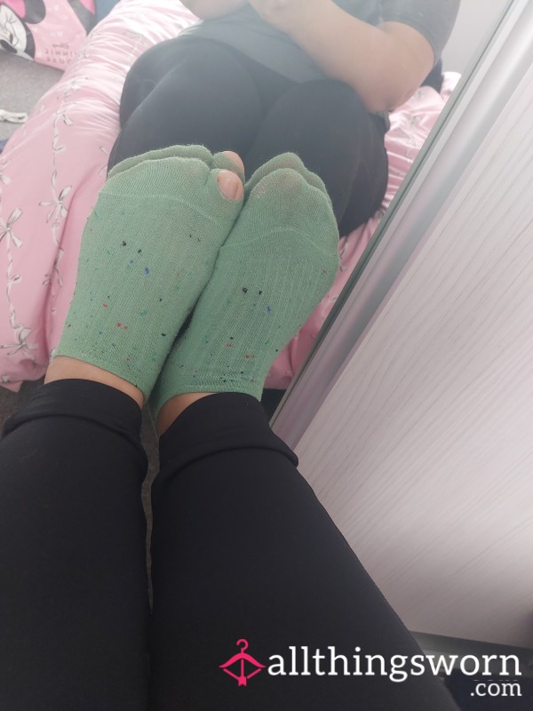 Well Worn Green Holey Socks 👣
