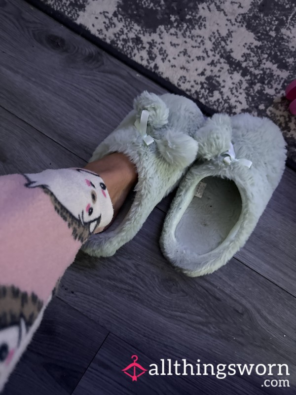 Well Worn Green Slippers