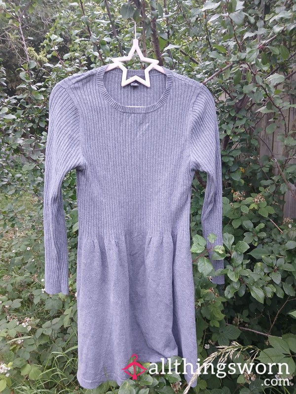 Well Worn Grey Casual Above The Knee Autumn/winter Dress, Size 12-14