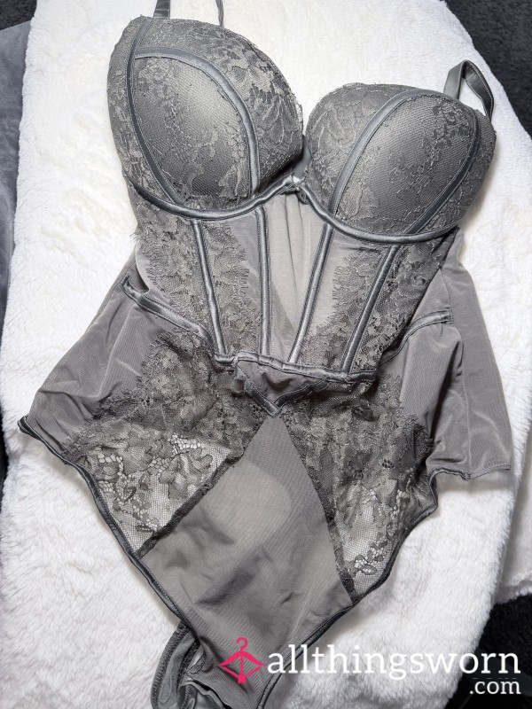 Well Worn Grey Lace Bodysuit ✨ Unwashed & Intimately Worn
