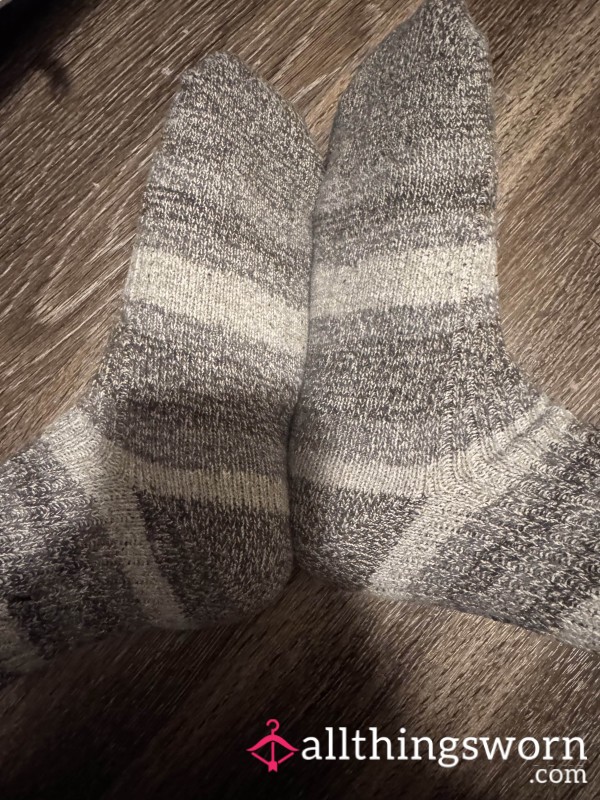 Well Worn Grey Long Striped Socks 2+ Years