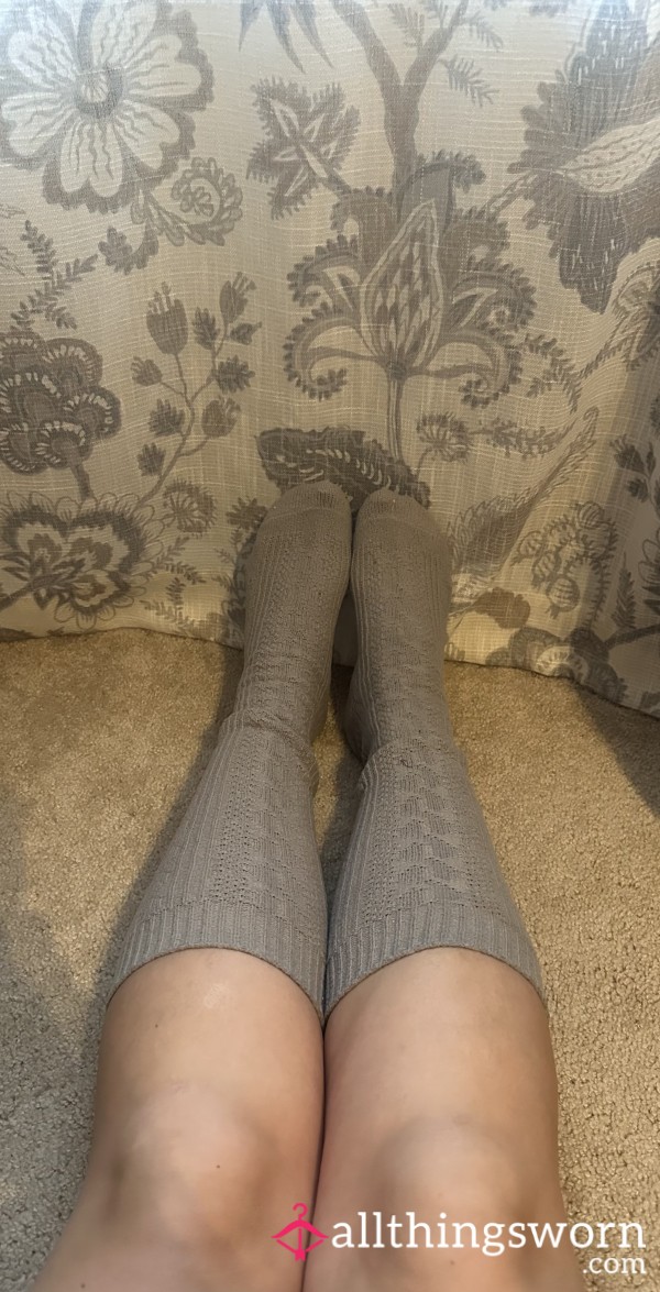 Well Worn Grey Sweater Socks