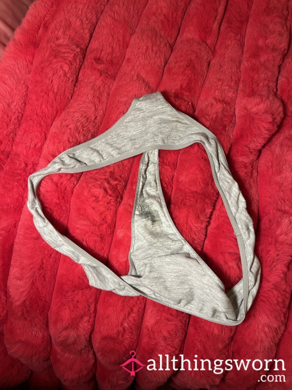 Well Worn Grey Thong