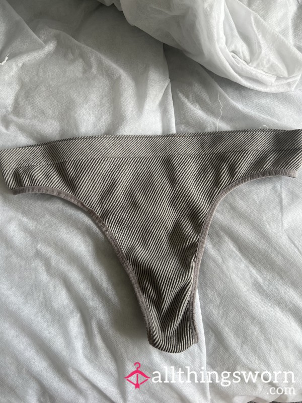 Well Worn Grey Thong