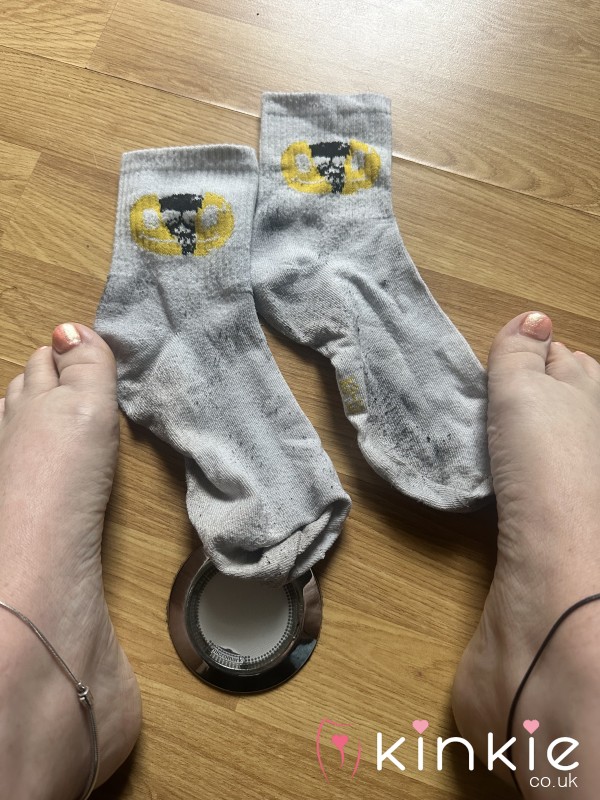 Well Worn Grubby White Cotton Sports Socks