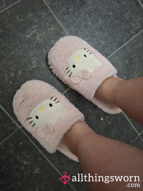 Well-worn Hello Kitty Slippers
