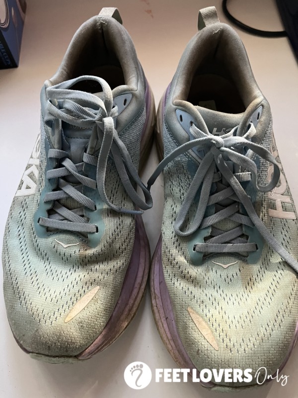 Well-Worn Hoka Shoes: Barefoot Wear, Long Teaching Days