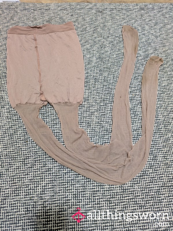 Well Worn Holey Dirty Nude Nylon Pantyhose 💋