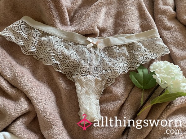 Well Worn Lace Panties In Pale Pink