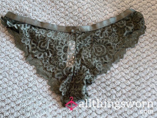 Well Worn Lacey Green Panties