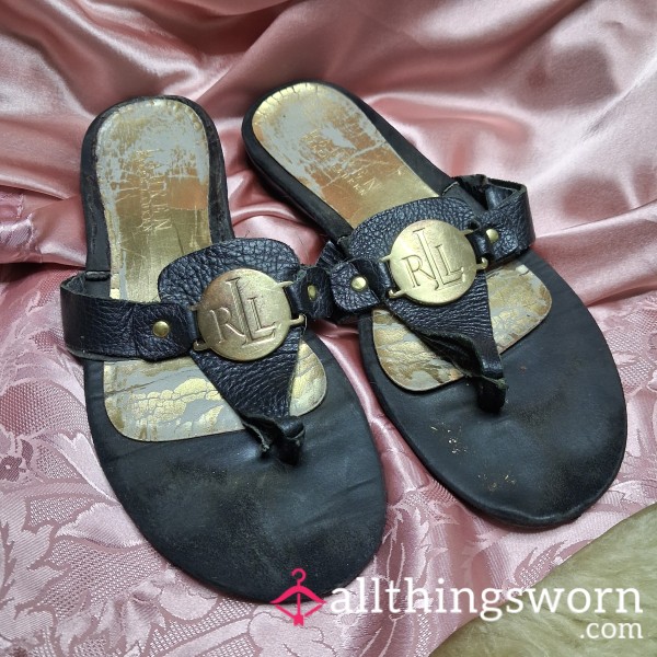Well Worn Leather Flip Flops + Free Naughty Gift