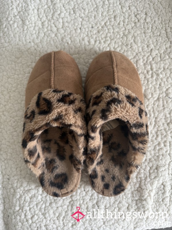 Well Worn Leopard Print Slippers 🐆