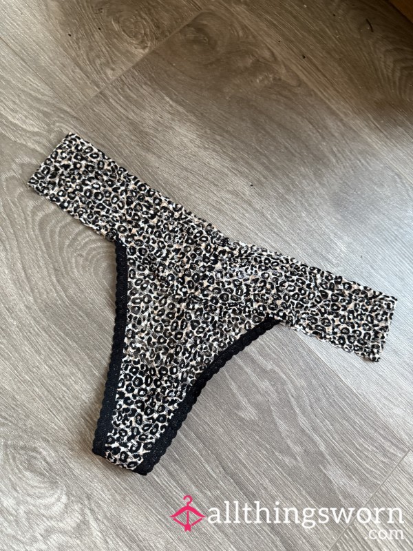 Well-worn Leopard S**y Lacey Thong- Add Customs For Free ‼️‼️