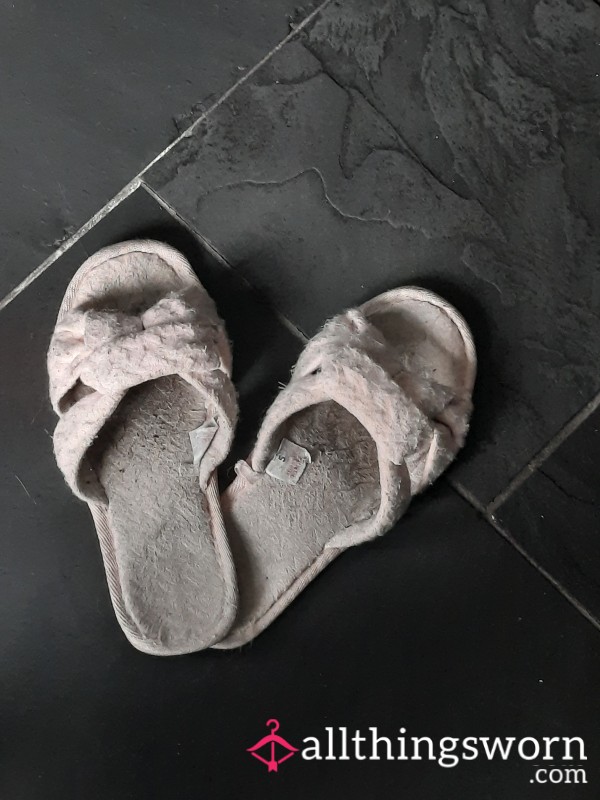 Well Worn Light Pink Slippers
