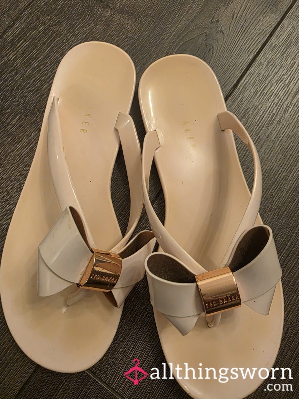 Well Worn Light Pink Ted Baker Flip Flops