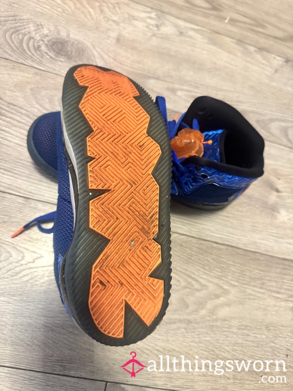 Well-worn, Limited Edition Air Jordans. Orange & Blue.   Size 8.5 Trainers