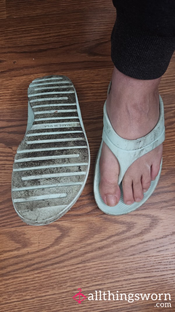 Well Worn Mint Green Rubber Sandals