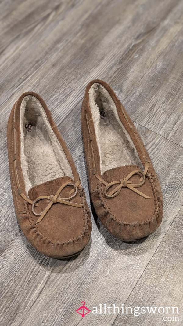 Well-Worn Moccasin Slippers