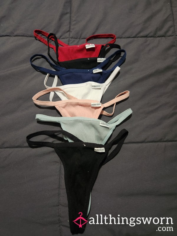 Well Worn Multi Color Thongs 👅