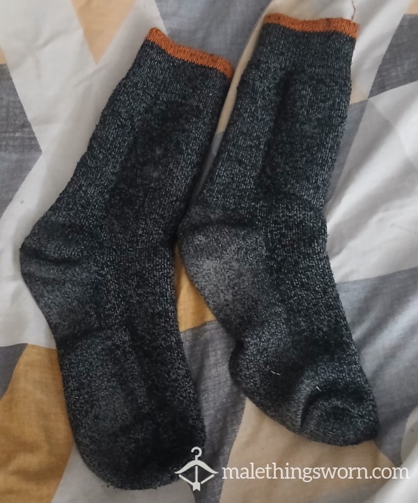 Thick Black Socks, Seeping In Sweat And Filth!