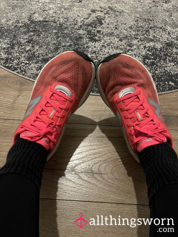 Well Worn New Balance Running Trainers, With The Sweet Scent Of Rosa. These Are NOT Intoxicating.. They Are Scented, My Feet Just Don’t Stink Desp*te The Miles And The Sweat 💦