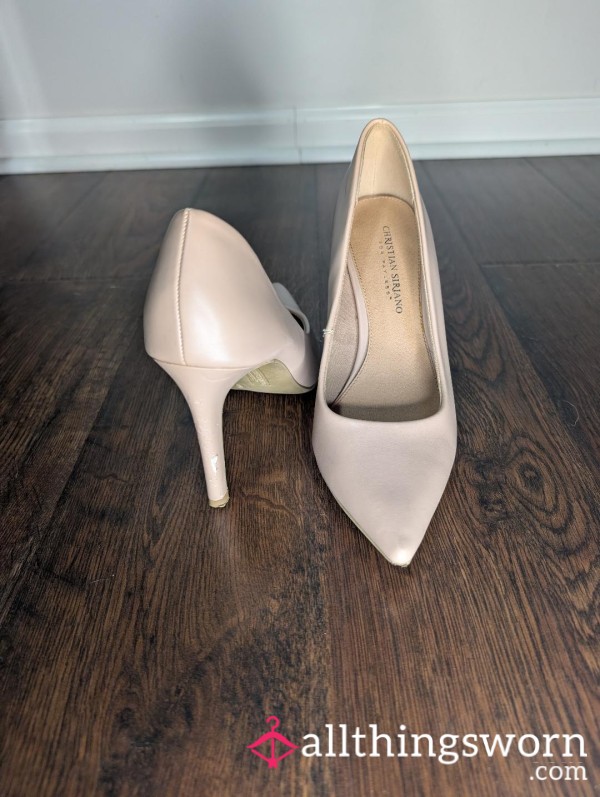 Well Worn Nude Office High Heel Pumps