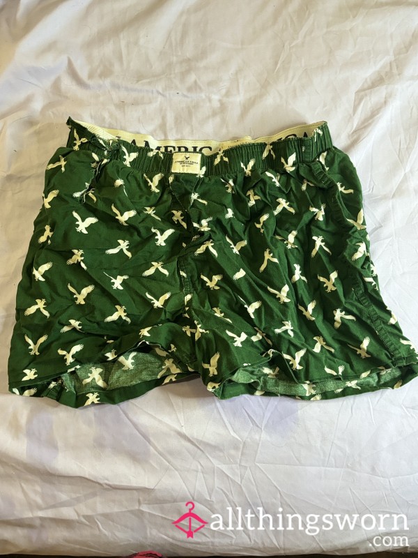 Well Worn Old Green S**y American Eagle Size Medium Boxers