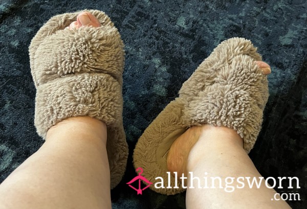 Well Worn Old Pink Fluffy Slippers