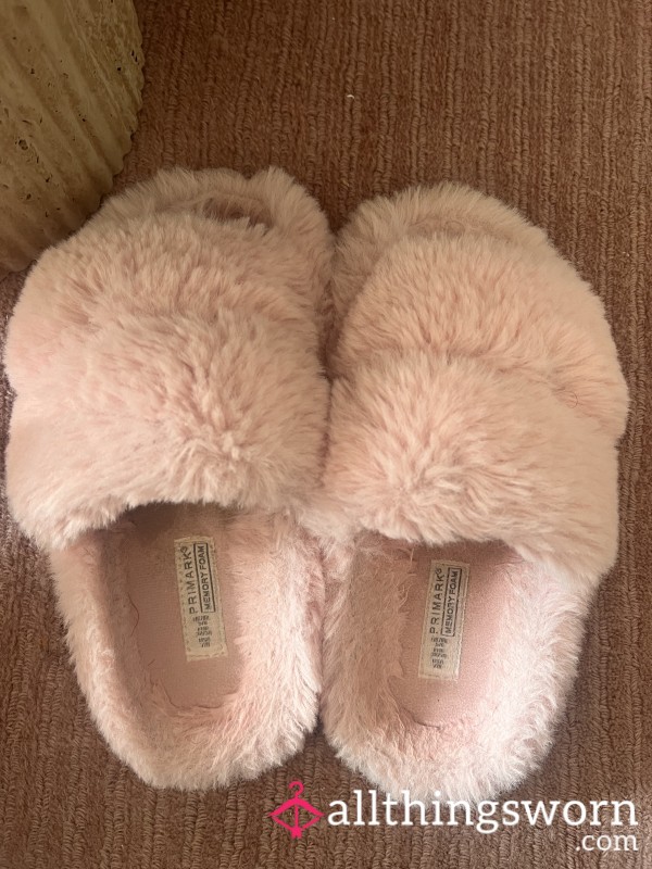 Well Worn Old Smelly Fluffy Pink Slippers