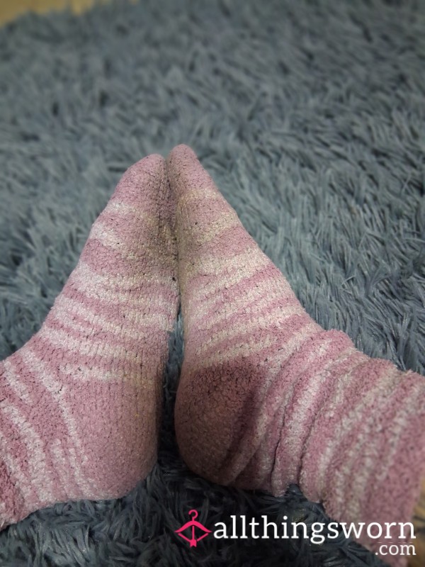 Well Worn Pink Fluffy Socks