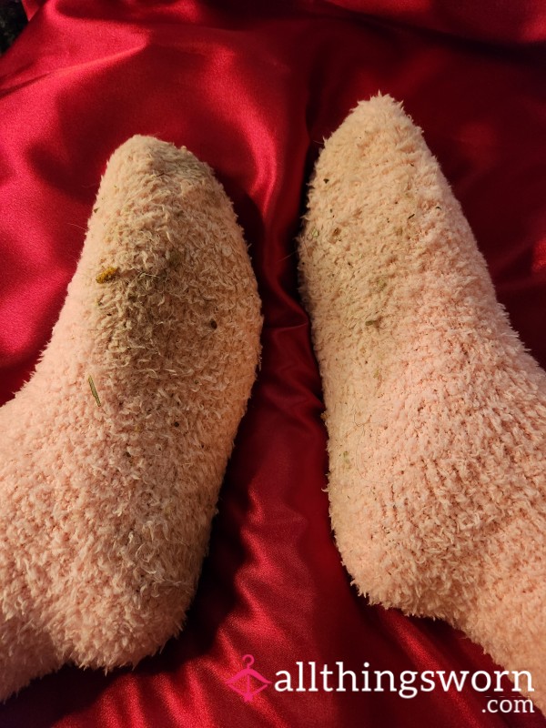 TEMPTED Fuzzy Sleep Sock Collection: Well-Worn Pink Sleep Socks