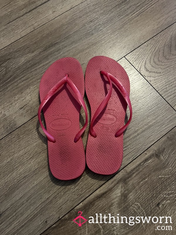 Well Worn Pink Havaianas Flip Flops