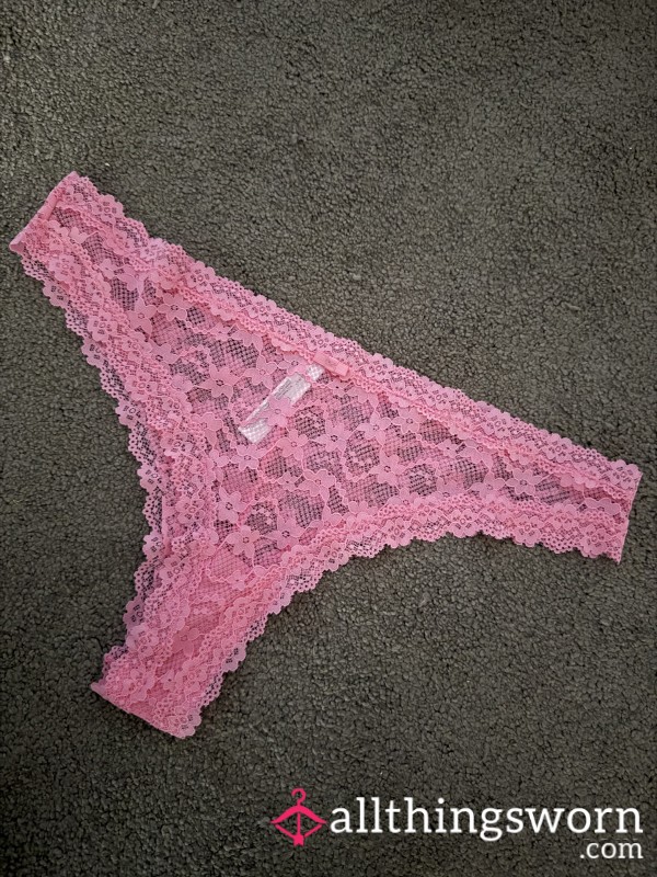 Well-Worn Pink Lace Panties