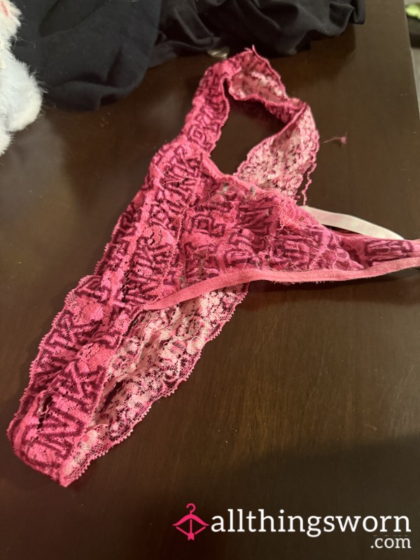Well-Worn Pink Lacey Thong