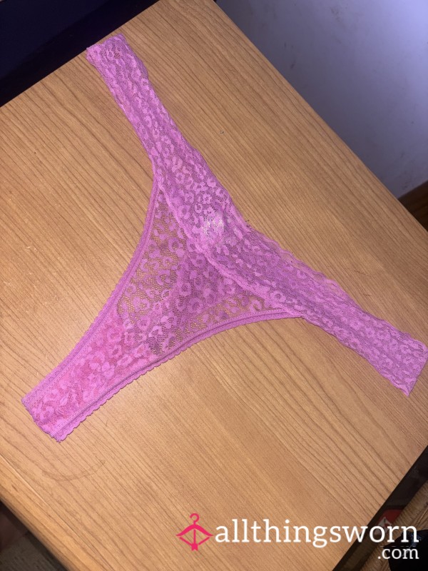 Well-worn Pink Lacy Thong
