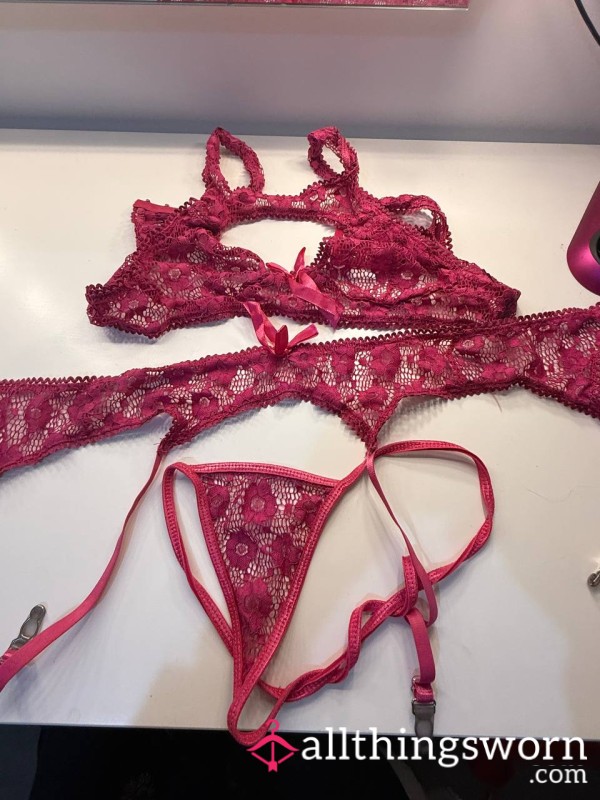Well Worn Pink Lingerie Set - 10 Years Old!