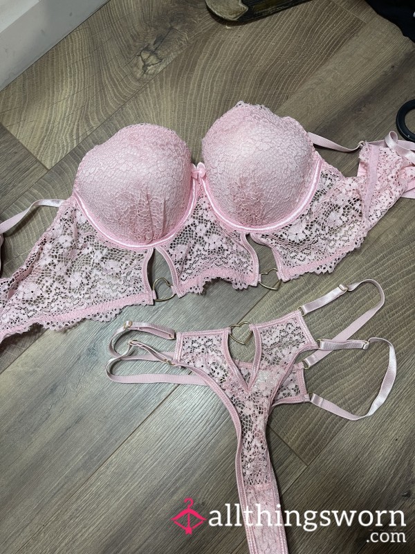 Well Worn Pink Lingerie Set