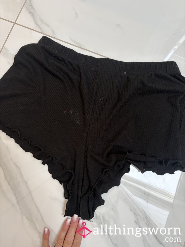 Well Worn PJ Shorts !! Worn 3 Nights In A Row 🖤