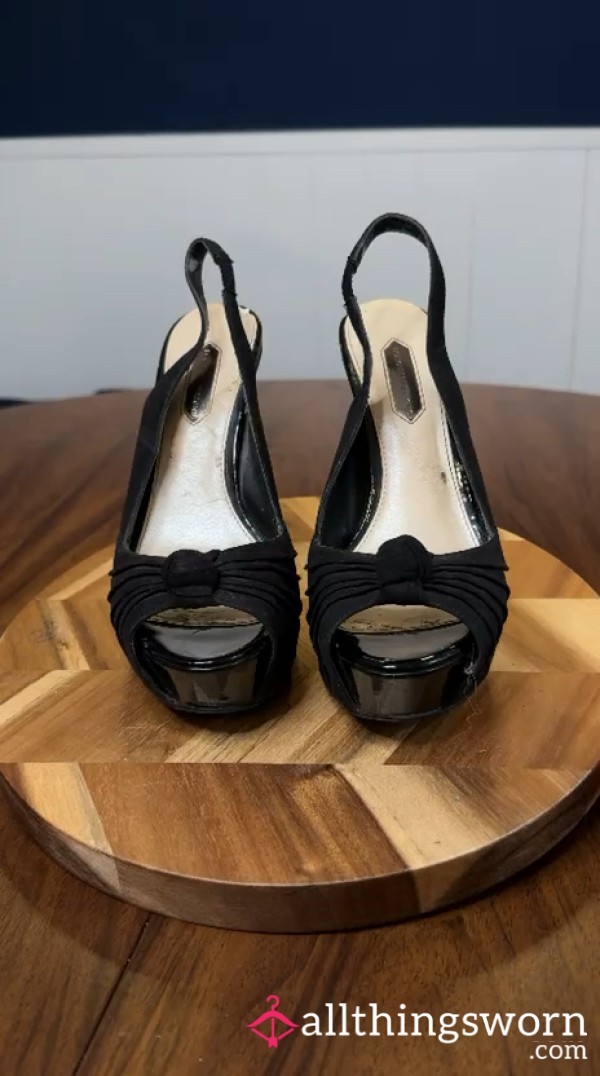 Well Worn Platform Sling Back Size 4 Heels