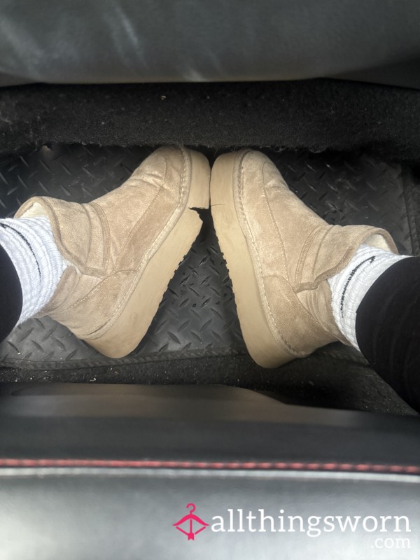 Well-worn Platform Slip On Boots