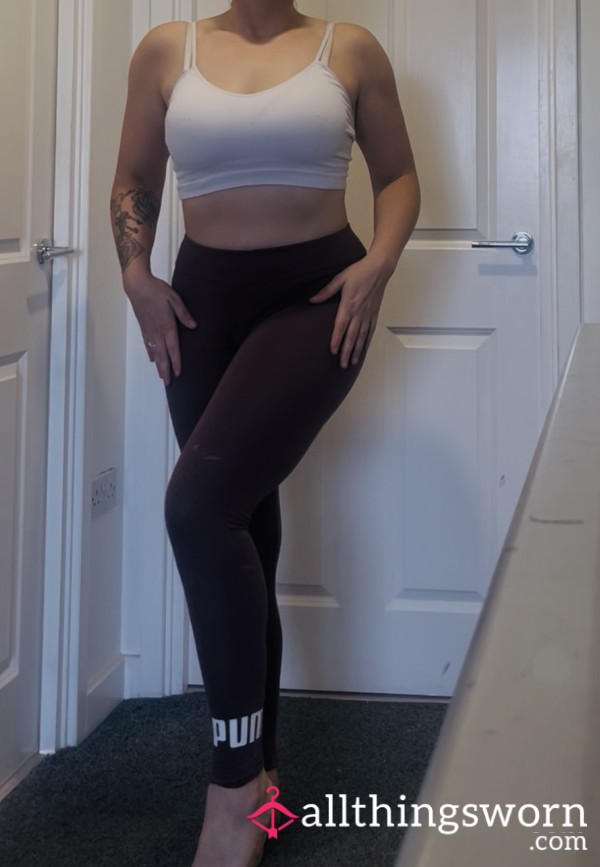 Well-Worn Puma, Cotton Gym Leggings. 📦 UK Shipping & 📸 Photo Set Included 🔥